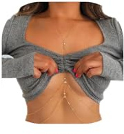 Gold Belly Chain with Elegant Design,Body Chains with Rhinestones and Stars, Waist Chain for Women, Crossover Bra Body Chain Belly Waist Chains Bikini Beach Rave Party Body Jewelry for Women Girls