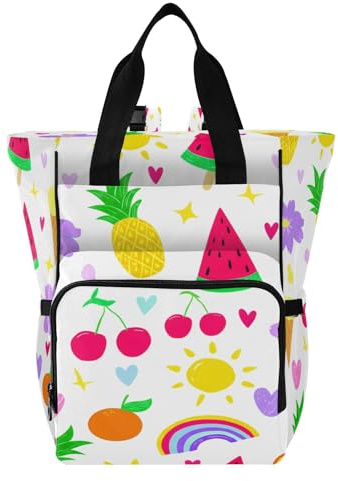Ttgoth Sac à dos à langer étanche avec porte-biberons isothermes, sac à dos de voyage multi-poches avec sangles de poussette pour maman et papa