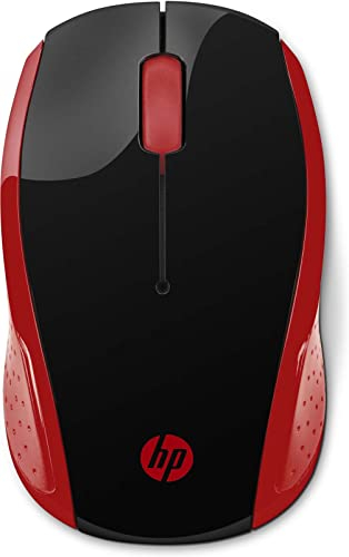 HP 200 Mouse Wireless, Tecnologia LED Rosso, Laser fino a 1000 DPI, 3 Pulsanti, Rotella Scorrimento, Ricevitore USB Wireless 2.4 GHz, Design Pratico e Confortevole, Ambidestro, Rosso