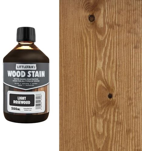 Littlefair's Holzlasur 500ml - Holzlasur Innen - Holz Lasur Für Natürliche Holzmaserung - Wasserbasierte Wood Stain - Schnell Trocknend & Umweltfreundlich - Farbe: Helles Palisander