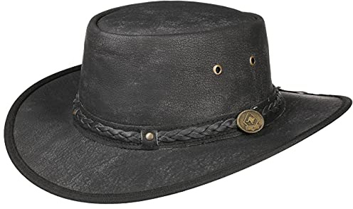 Scippis Springbrook Lederhut 2021 Kopfbedeckung, Schwarz, 7 1/8-7 1/4