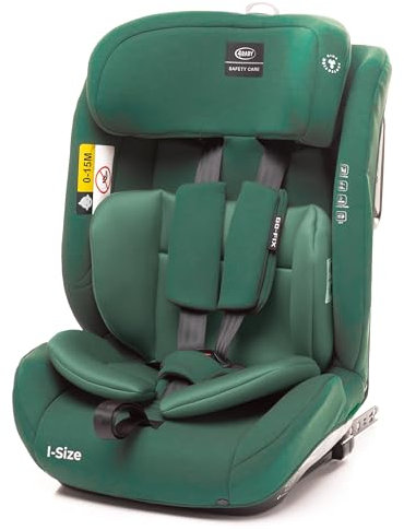 4BABY kindersitz mit isofix 76-150 cm Go-Fix, einstellbar, schutzeinlage, Vorwärtsgerichteter Einbau, I-Size (Grün)
