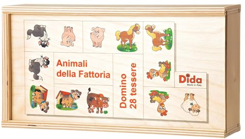 Dida - Das Domino Tiere auf dem Bauernhof Ist EIN Kinderspiel Für Kleinkinder, Aber Auch EIN Gesellschaftsspiel Für Die Ganze Familie. Das Holzdomino Ist Auch Ideal Für Den Kindergarten