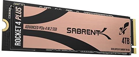 SABRENT M.2 NVMe SSD 4TB Gen 4, Internes Solid State 7100 MB/s Lesen, PCIe 4.0 Festplatte für Gamer, kompatibel mit PS5 Konsole, PCs, Laptops und Desktops (SB-RKT4P-4TB)