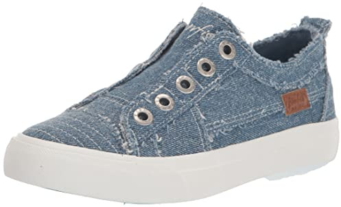 Blowfish Malibu Women's Play Sneaker, Light Stone Washed Denim, 10