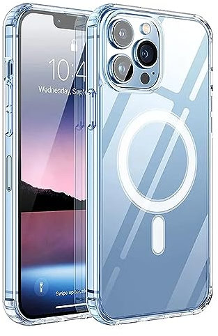 BRELIE Magnetic Phone Case with Privacy Screen Protector, Compatible with iPhone 13 Pro, MagSafe Wireless 20W Charging, Shockproof, Anti-Scratch Clear