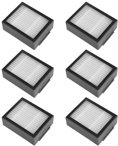 Pack de 6 Accessoires de Remplacement pour iRobot Roomba i7+ E5 E6 I3, 6 Pièces Filtres de Remplacement HEPA pour iRobot Roomba, Pièces de Rechange pour Extracteur de Poussière