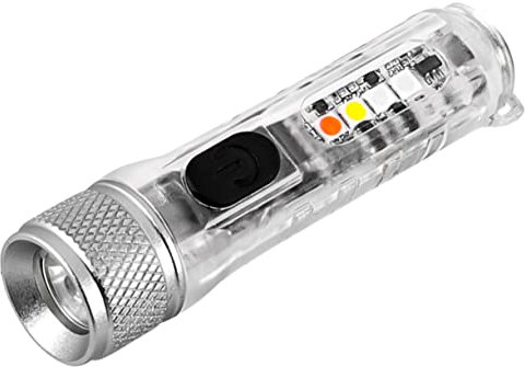 Operitacx Lampe De Poche Mini Porte-clés Led Rechargeable Lumens Zoom Réglable Lampe Torche Compacte Transparente Pour Camping Et Randonnée