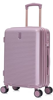 CELIMS - Valise Cabine 55x35x25 Rigide ABS Légère | Bagages Cabine Avion Enfant et Adulte pour Week-End et Déplacements d'affaires | Cadenas TSA | Intérieur Peach Skin | Extensible | Rose Nuage