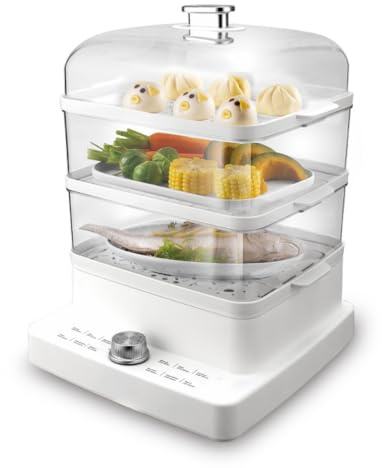 Vaporera Eléctrica de 3 Niveles con Perilla Temporizadora