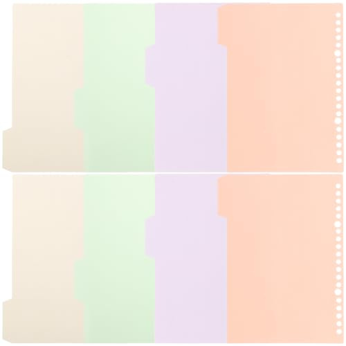 jojofuny Intercalaires de Papier Colorés pour Classeurs A5, 8 Pièces, Papier pour Indexation Rapide et Organisation Lors de Présentations ou Cahiers