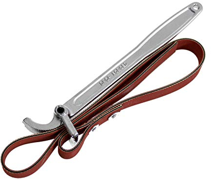 KATSU Ölfilter-Bandschlüssel 11 Zoll Mehrzweck Strapazierfähiger Ölfilterschlüssel aus Chrom-Vanadium-Stahl mit verstellbarem Gürtel 450184