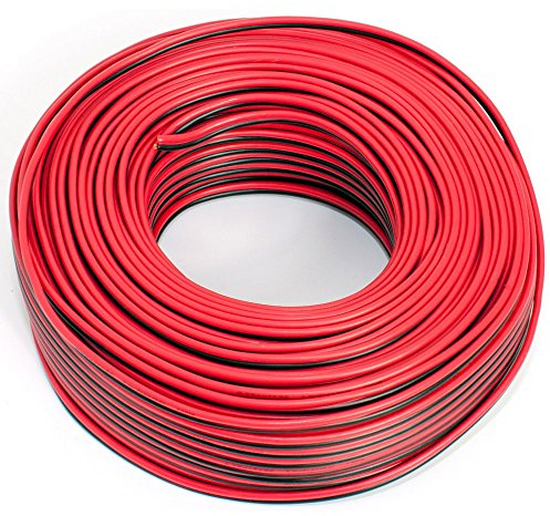 SeKi Cable de altavoz 2 x 0,75 mm2 – 50 m – rojo negro – CCA – Cable de audio – Cable de caja