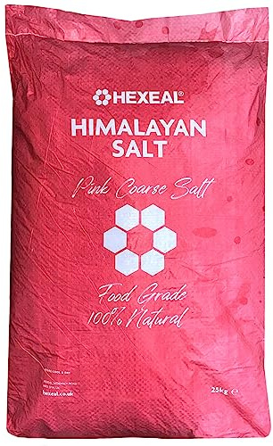 Hexeal Himalayan Pink Salt 25kg – 25kg Bag of Coarse, Food Grade Salt – Suitable for Seasoning & Cooking – 100% Natural Salts for Soothing Baths, Beauty & Cosmetics