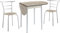 MOMMA HOME - Küchentisch-Set mit Stühlen - Modell Leva - Halbrunder Tisch mit Ausziehbarer Tischplatte - Ideal für Kleine Räume - Ausführung in Eiche und Weiß - 55/115 x 61 x 74 cm