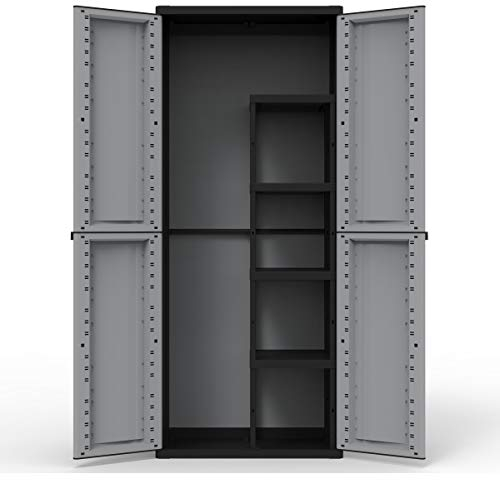 Kreher Kunststoffschränke | Aufbewahrungsschrank in neutraler Optik. Mit höhenverstellbaren Böden und abschließbaren Türen in 3 verschiedenen Modelle (Spindschrank)