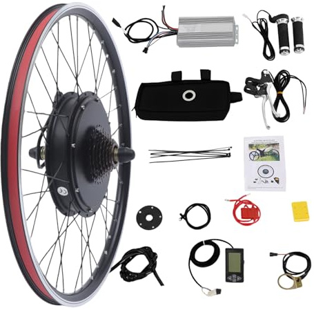 SHZICMY 26 tums elcykelsats med LCD 1 500 W elcykel konverteringssats bakhjul motor e-cykel konverteringssats 48 V