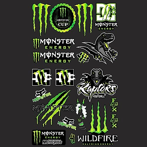 BOSYTRO 3-Teilig Monster Kralle Sticker Aufkleber,Monster Energy Aufkleber-Bogen, Motocross-Aufkleber, Sponsoren Aufkleber,für Offroad Motorräder und Helme für Motorrad Enthusiasten (8039)