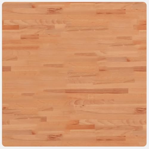 vidaXL Tischplatte, Quadratisch Holzplatte mit 4 abgerundeten Ecken, Holztischplatte Ersatzplatte für Couchtisch, Massivholztischplatte Platte, 80x80x4 cm Massivholz Buche