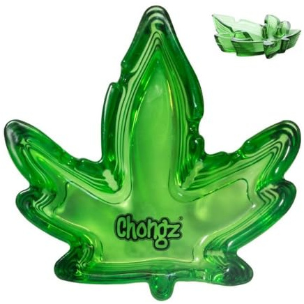 Chongz Glass Astray Home Pub Ashtray Leaf Shape Cigarette Outdoor Indoor Astray Green