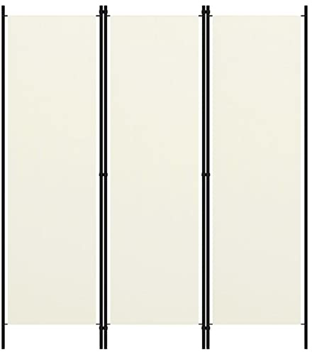 Cosisti Biombo Separador de 3 Paneles, Biombo Divisor 150x180 cm, Separador de Ambientes Plegable, Decoración Elegante, Divisor de Habitaciones, Blanco