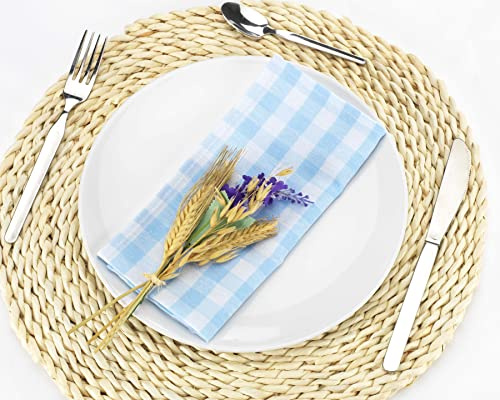 LAN&LAN - Servilletas de Tela Rectangulares 45 x 45, para Combinar con Mantel. Pack de 6 Servilletas Lavables (Azul Cielo)