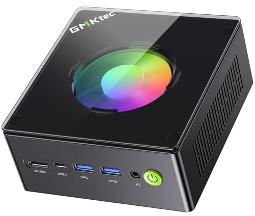 GMKtec Ryzen 9 Gaming Mini PC, K11 R9 8945HS (8C/16T, hasta 5,2 GHz), 32GB DDR5 RAM, 2TB NVME SSD Mini Computer, Oculink, Dual-Port 2,5GbE LAN, HDMI/DisplayPort/USB4×2