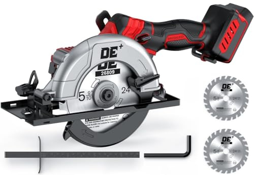 Brushless Cordless Circular Saw, for Milwaukee M18 Battery, 6-Inch Aluminum Alloy Blade, 5900 RPM, 4.2 Lbs Lightweight, Cutting Depth 2-1/20 (90°), 0-90° Bevel, Hex Wrench, Rip Guide, for Wood, PVC
