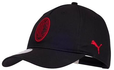 A.C. Milan - Cappello Ess con Visiera, Cappellino Estivo Classico con Logo Ufficiale, da Bambino, Regolabile, Nero