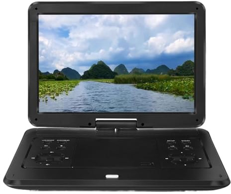 Mobil DVD HD Bärbar CD-spelare Videospelare Stor Skärm Roterbar Bärbar LäTt Att AnväNda(Black)
