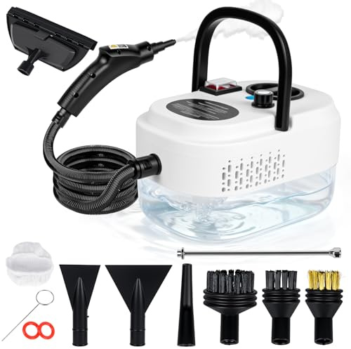 Nettoyeur Vapeur Portable 2500W - 4.5 Bar Pression - 6 Niveaux Réglables - 15s Chauffage Rapide - Réservoir 1200ml - Idéal Voiture, Climatisation, Salle de Bain & Cuisine