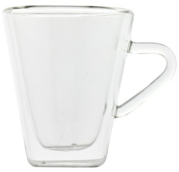 Luigi Bormioli Bicchiere da caffè con Manico, 105 ml, a Doppia Parete, Realizzato a Mano, borosilicato, Goditi Il Tuo Espresso in Stile e Comfort