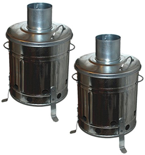 CrazyGadget 2 x Mini Garden Incinerator Small Fire Bin Galvanised 15 Litre 15L Burning Wood Leaves Paper