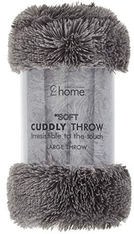 Catherine Lansfield Cuddly Deep Pile 150x200cm Blanket Throw Charcoal