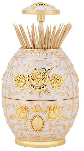 Hztyyier Récipient à cure-dents rétractable portatif Rétro Up organisateur de stockage pour la cuisine Or Porte-cure-dents en alliage de zinc Other Collectibles Other