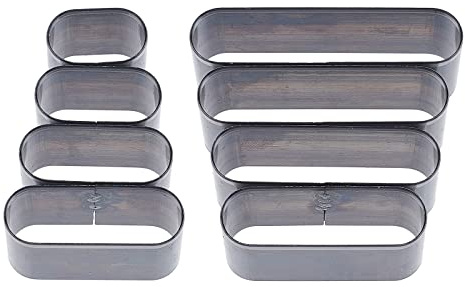 SUPERDANT 8pcs Round Head Rectangle Shape Leather Cutting Dies High Carbon Cutter Hollow Punching Tool with Box Cutting Mold Punching Die Set for Handmade DIY Leather Craft Stainless Steel