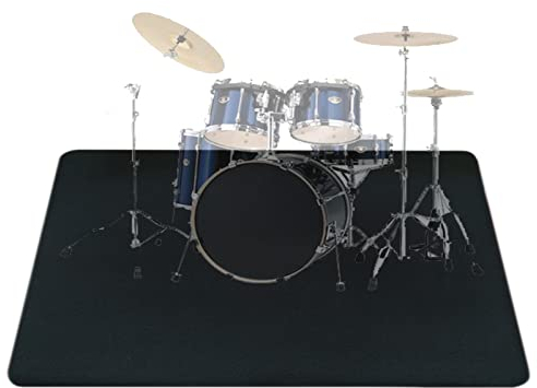 PPGE Schlagzeug Teppich 200x160, Schallschutz Teppich Schlagzeug, Schlagzeugteppich Groß, rutschfeste Matte Trommel Teppiche, Schalldammung Boden, Antivibrationsmatte Klavier (Color:Schwarz)