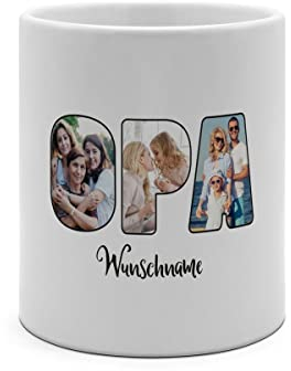PhotoFancy® - XXL Tasse 'Opa' - Personalisierte Fototasse mit eigenem Foto und Text - Große Tasse selbst gestalten - Jumbo-Becher XXL 750 ml