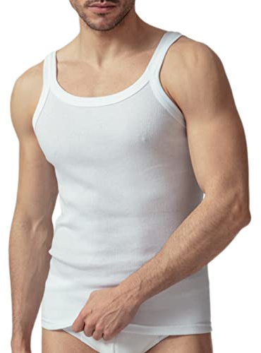 SalGiu Canottiera Uomo Costine (3 Pezzi) Intima 100% Cotone Spalla Stretta Antisudore Estiva (3XL, 3 Bianche)