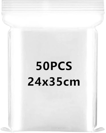 XINSHENG Bolsas de plástico transparente resellables de 9.4x13.7 pulgadas(24x35cm),bolsas grandes con cierre hermético,bolsas de almacenamiento con cierre a presión,bolsas de polietileno transparente