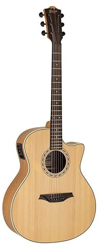 Bromo BAA2CE - Chitarra western Auditorium - Appalachian Series - chitarra elettroacustica con pickup & cutaway - coperta massiccia - custodia imbottita - suono professionale e stile