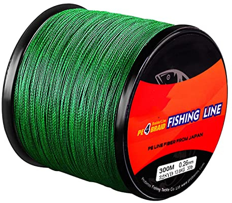 Fishing Line, Super Tough Braided Fishing Line 300m 30lb 2.5 Rock Sea Fishing Line for Saltwater Freshwater Green