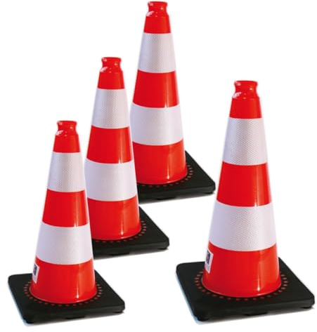 AUA SIGNALETIQUE - Cône De Signalisation Réfléchissant Classe 2 - Hauteur 50 cm - Cône de sécurité Chantier K5A (4)