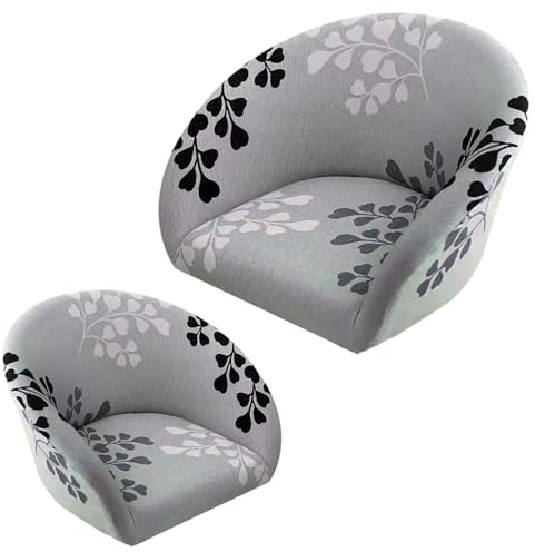 uyeoco Pack de 1/2/4/6 Funda de Silla Elástica Todo en Uno con Reposabrazos y Respaldo Funda de Silla Comedor Curvada, Protectores para Sillas de Comedor, Lavables(20#,2 Pieces)