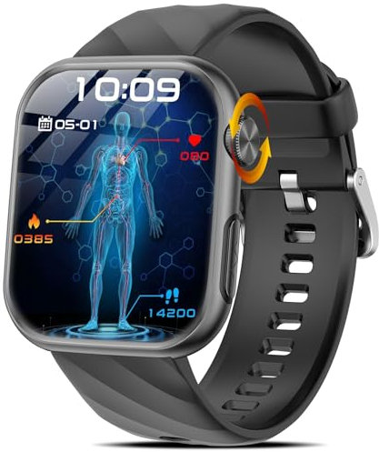 2025 Neue Smartwatch EKG+𝐇𝐑𝐕/Harnsäure/BMI Herren Damen 1,97AMOLED Gesundheitsuhr mit Telefonfunktion 24H Herzfrequenz SPO2 𝐁𝐈υ𝐭𝐝𝐫υ𝐜𝐤 Körpertemperatur 𝐁Ιυtｚυcker Schlafmonitor Fitnessuhr