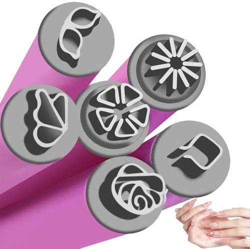 COYUN 6 Piezas Nail Art Stamp Pen, Lápiz De Estampador De Uñas, Kit Manicura Francesa, Nail Stamper Kit, Plantillas Uñas Decoracion, Nails Stamping Para Uñas, Herramientas De Diseño Para Mujeres