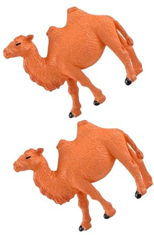 SUPVOX 2 Pièces Figurine De Chameau De Bureau Ornements Miniatures De Table Décoration Mini Chameau en Plastique Modèles D’Animaux pour Maison De Poupée Micro-Paysage Et Jardin