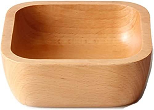 Träskål for frukt, salladsskål, serveringsfat for sallad, skål for hushållsartiklar, fyrkantig träskål, salladstallrik, for mellanmål och dessert, behållare(M)