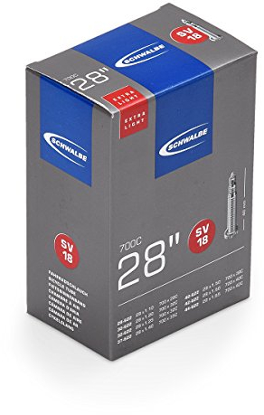 Schwalbe SV18 700C Xtra Light Sclaverand Presta Innenrohr, 28 x 1.125-1.60 28/44-622 SV40 mm, Schwarz