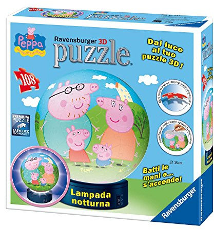 Ravensburger 12247 - Peppa Pig Lampada Notturna Puzzle 3D, Building